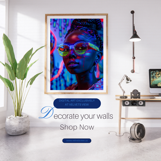 Black Girl Art  - Velvets View Digital Art - Radiant Glows - The Neon Reverie Collection 326