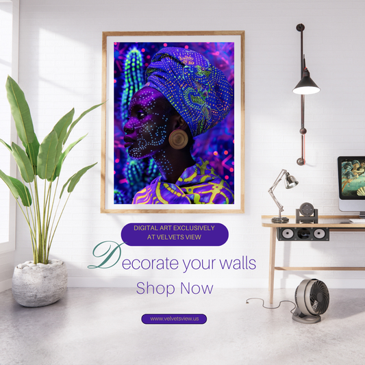 Black Girl Art  - Velvets View Digital Art - Radiant Glows - The Neon Reverie Collection 329