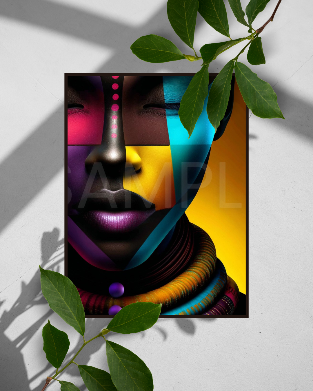 Afro Modern Majesty: Bold Digital Portraits of African Women in Geometric Color Patterns – Velvet’s View Exclusive - hfb852314A