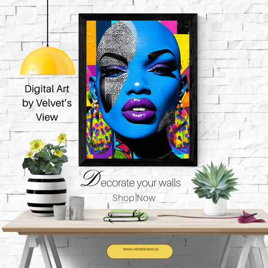 Black Girl Art  - Velvets View Digital Art - Radiance Reimagined - Vibrant Elegance in Motion 620