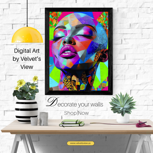Black Girl Art  - Velvets View Digital Art - Radiance Reimagined - Vibrant Elegance in Motion 626
