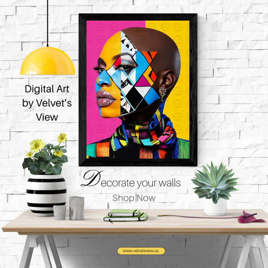 Black Girl Art  - Velvets View Digital Art - Radiance Reimagined - Vibrant Elegance in Motion 627