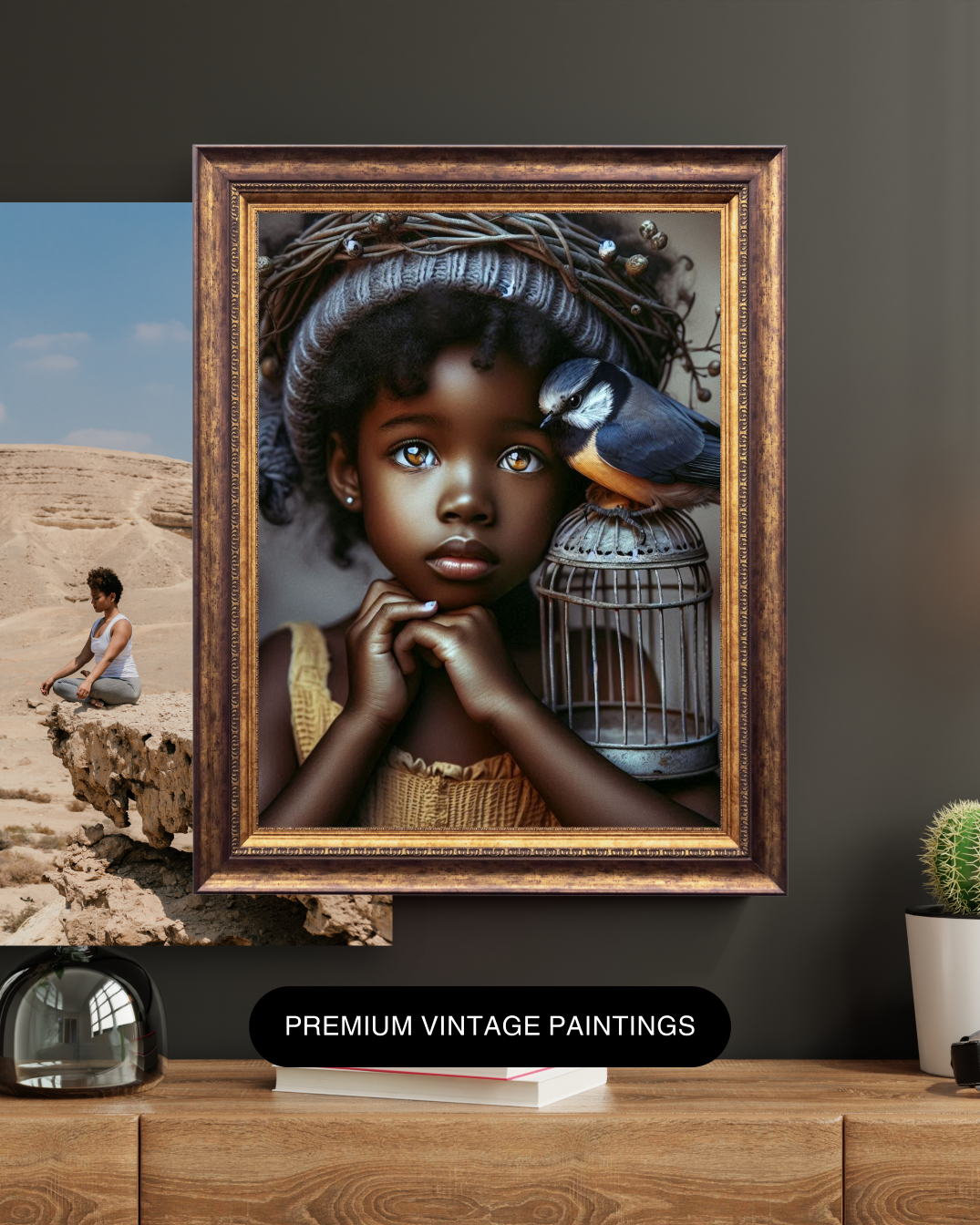 Black Girl Art - Kid's Digital Art - Velvet's View - A Little Girl and Her Bird 528
