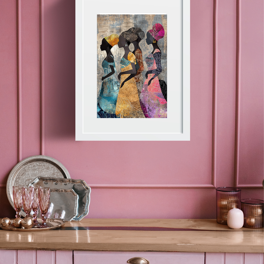 Black Girl Art  - Velvets View Digital Art - Silhouettes of Tradition - Celebrating African Elegance 660