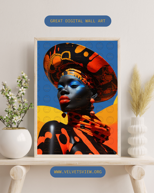 Black Girl Art – Female Digital Prints - Velvet's View – Velvet's Chromatic Elegance