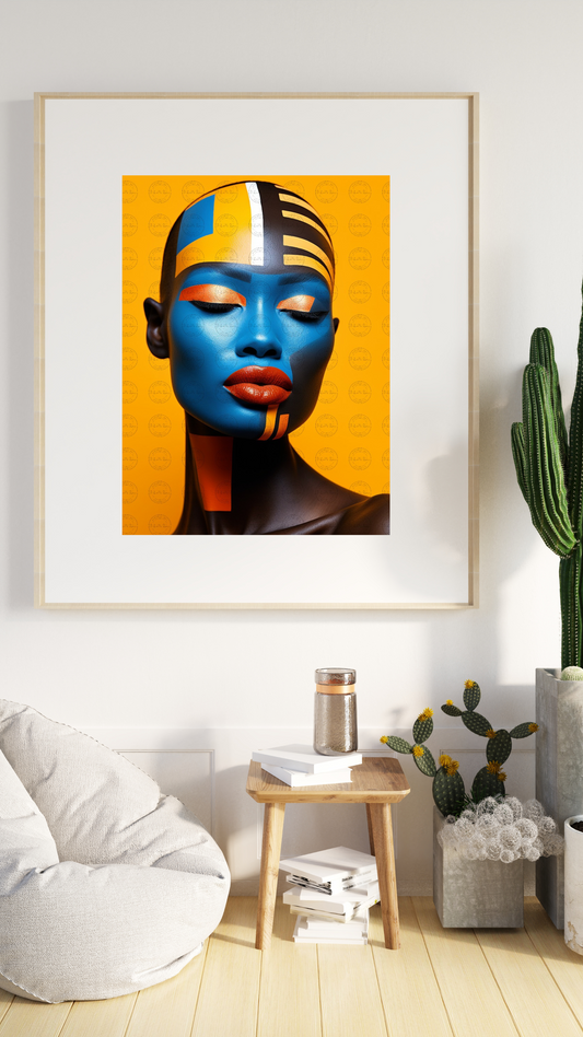 Black Girl Art – Female Digital Prints - Velvet's View – Spectrum Silhouettes - The Abstract Faces Collection