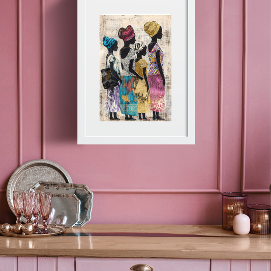 Black Girl Art  - Velvets View Digital Art - Silhouettes of Tradition - Celebrating African Elegance 661