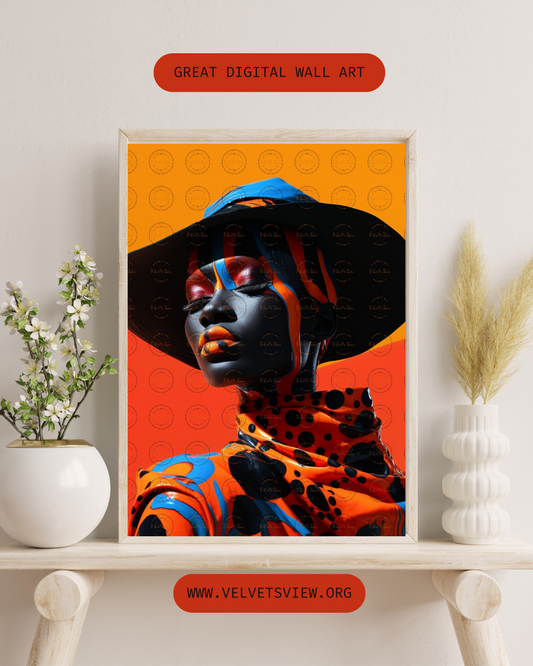 Black Girl Art – Female Digital Prints - Velvet's View – Velvet's Chromatic Elegance