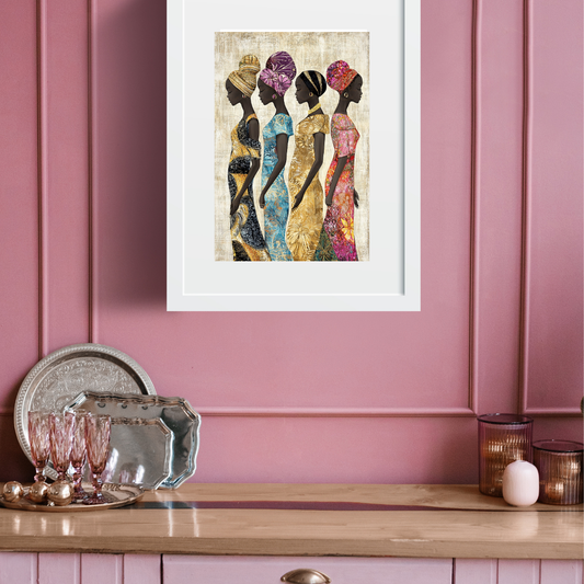 Black Girl Art  - Velvets View Digital Art - Silhouettes of Tradition - Celebrating African Elegance 662