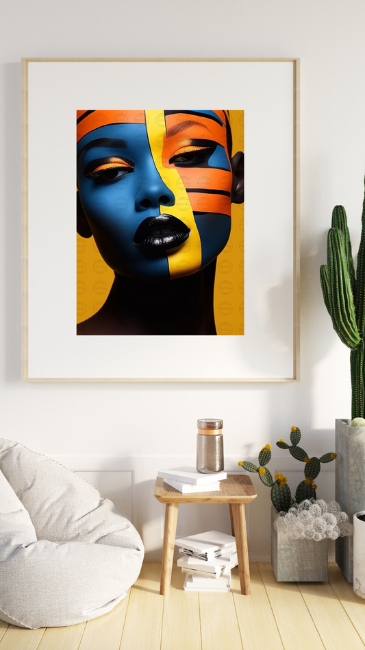 Black Girl Art – Female Digital Prints - Velvet's View – Spectrum Silhouettes - The Abstract Faces Collection