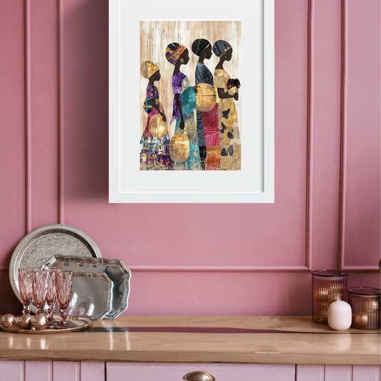 Black Girl Art  - Velvets View Digital Art - Silhouettes of Tradition - Celebrating African Elegance 663