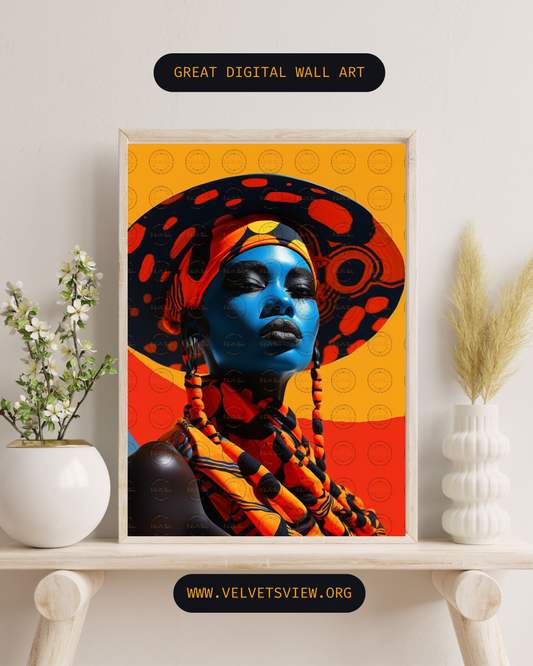 Black Girl Art – Female Digital Prints - Velvet's View – Velvet's Chromatic Elegance