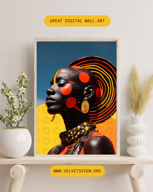 Black Girl Art – Female Digital Prints - Velvet's View – Velvet's Chromatic Elegance