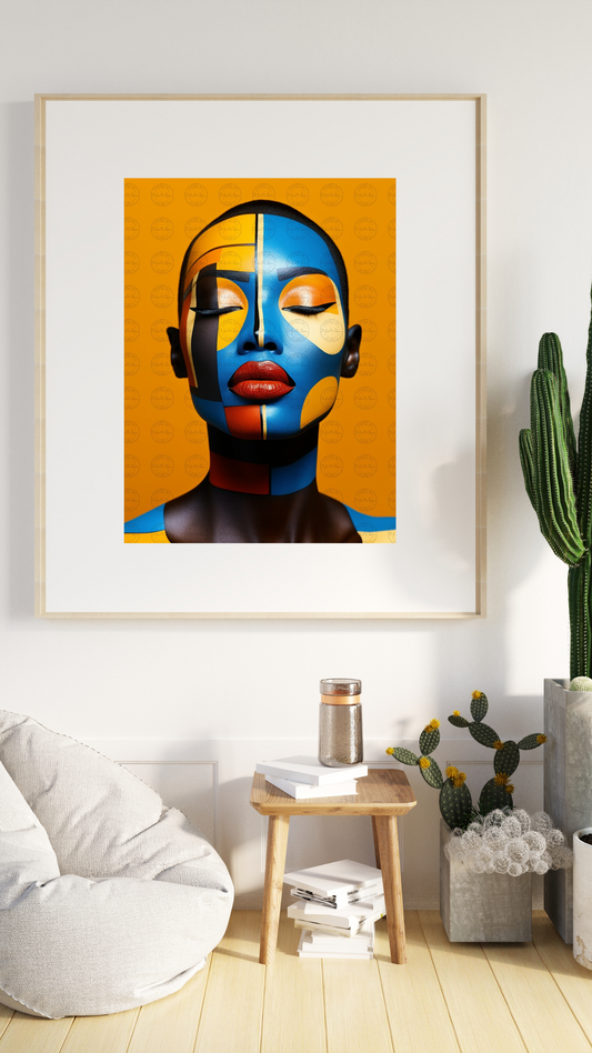 Black Girl Art – Female Digital Prints - Velvet's View – Spectrum Silhouettes - The Abstract Faces Collection