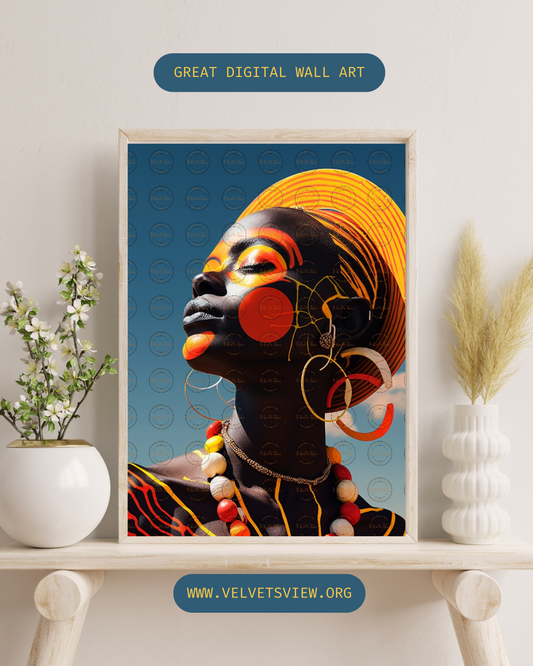 Black Girl Art – Female Digital Prints - Velvet's View – Velvet's Chromatic Elegance