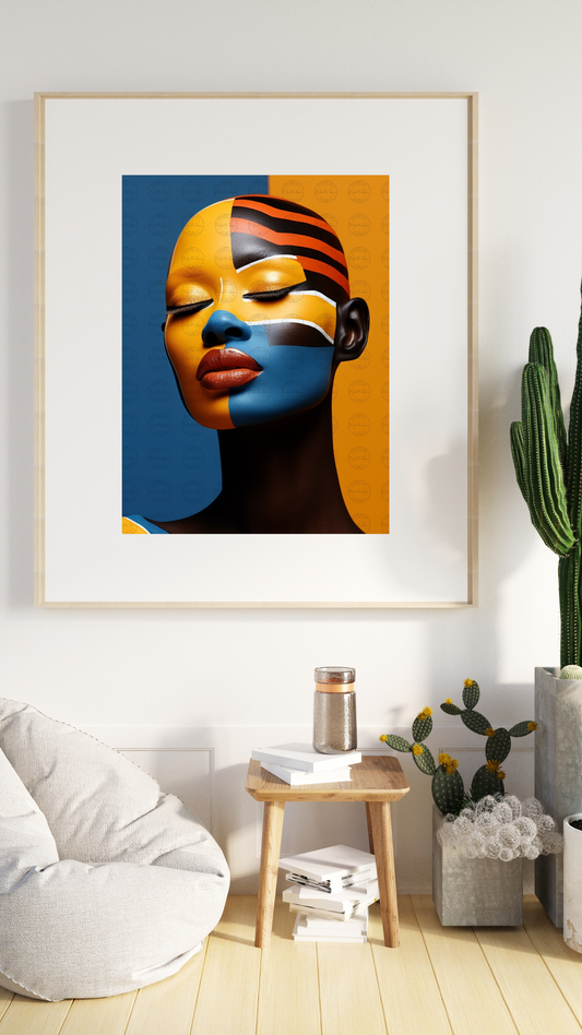 Black Girl Art – Female Digital Prints - Velvet's View – Spectrum Silhouettes - The Abstract Faces Collection