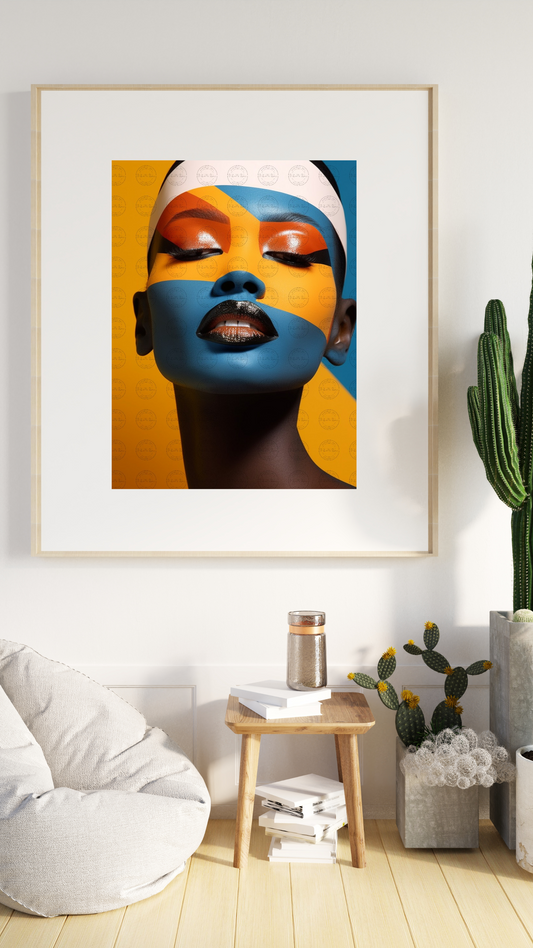Black Girl Art – Female Digital Prints - Velvet's View – Spectrum Silhouettes - The Abstract Faces Collection