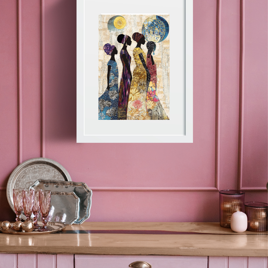 Black Girl Art  - Velvets View Digital Art - Silhouettes of Tradition - Celebrating African Elegance 667