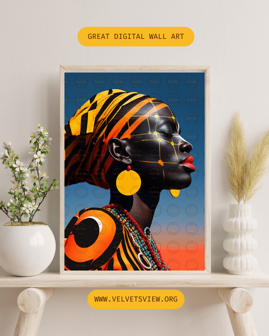 Black Girl Art – Female Digital Prints - Velvet's View – Velvet's Chromatic Elegance