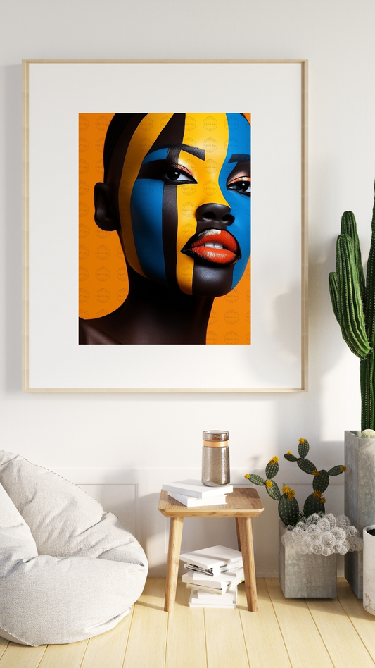 Black Girl Art – Female Digital Prints - Velvet's View – Spectrum Silhouettes - The Abstract Faces Collection