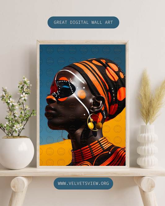 Black Girl Art – Female Digital Prints - Velvet's View – Velvet's Chromatic Elegance