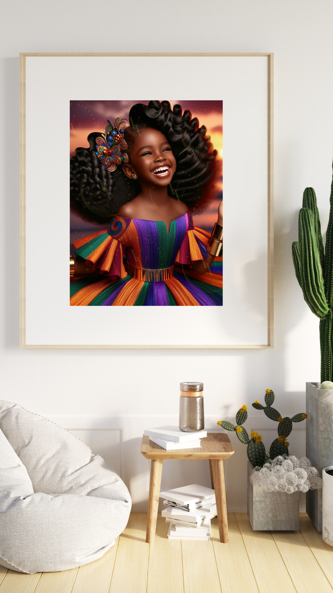 Black Girl Art - Kids Digital Art - Sunset Serenade - Velvets View's Radiant Collection 402