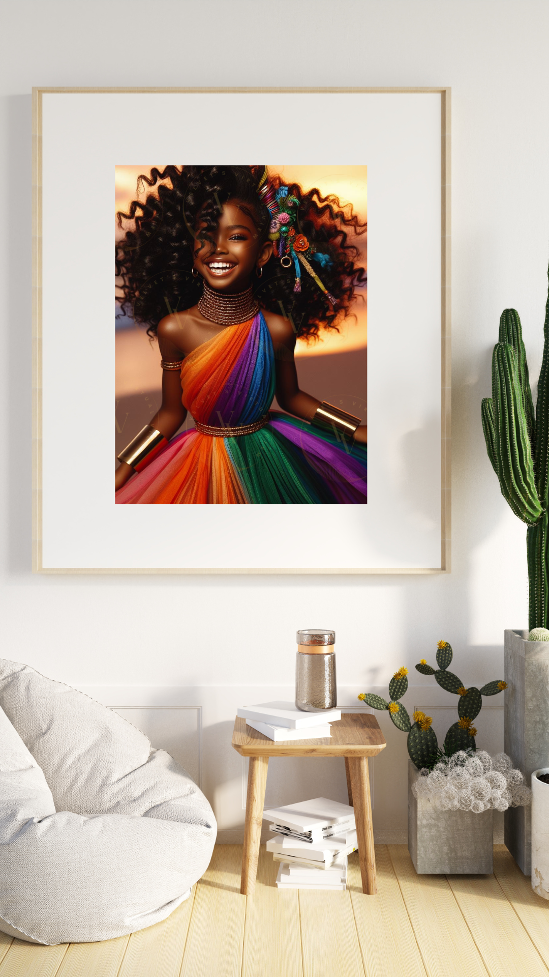 Black Girl Art - Kids Digital Art - Sunset Serenade - Velvets View's Radiant Collection 404