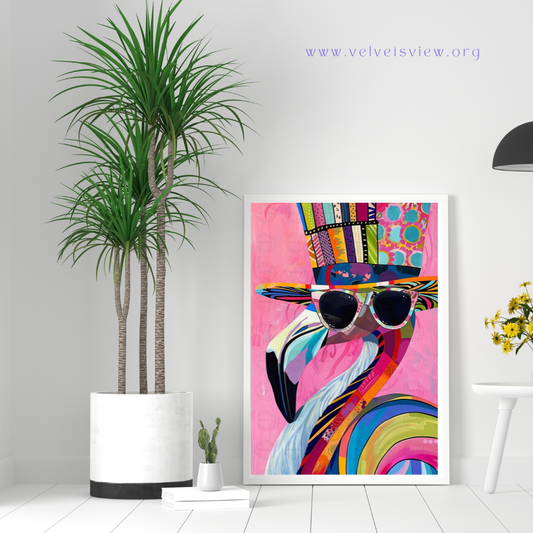 Black Girl Art - Velvet's View Digital Art - Funky Flamingos 524
