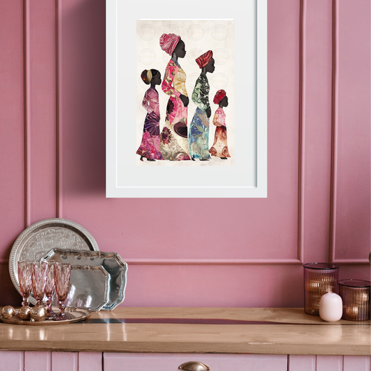 Black Girl Art  - Velvets View Digital Art - Silhouettes of Tradition - Celebrating African Elegance 669