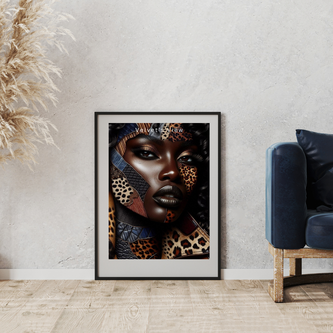 Black Girl Art  - Velvets View Digital Art - Wild Elegance - Faces of Strength 202