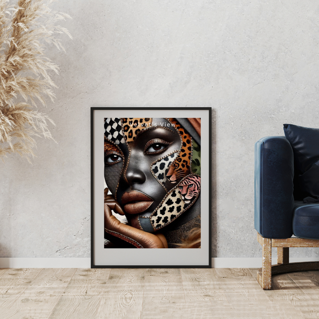 Black Girl Art  - Velvets View Digital Art - Wild Elegance - Faces of  Strength 203