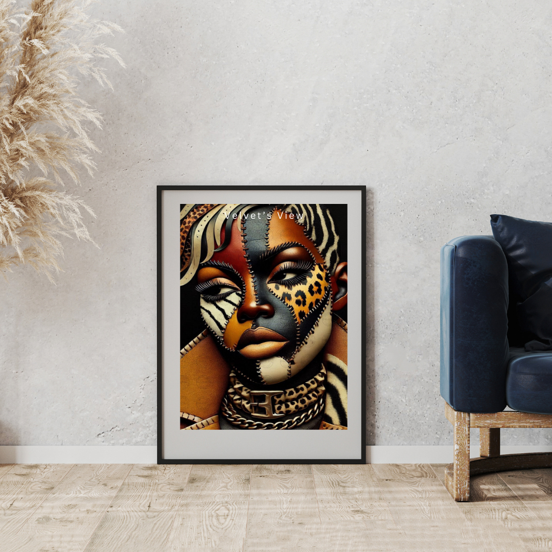 Black Girl Art  - Velvets View Digital Art - Wild Elegance - Faces of Strength 204