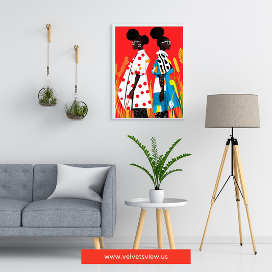 Black Girl Art  - Velvets View Digital Art - Vibrant Silhouettes - Celebrating African Heritage 474