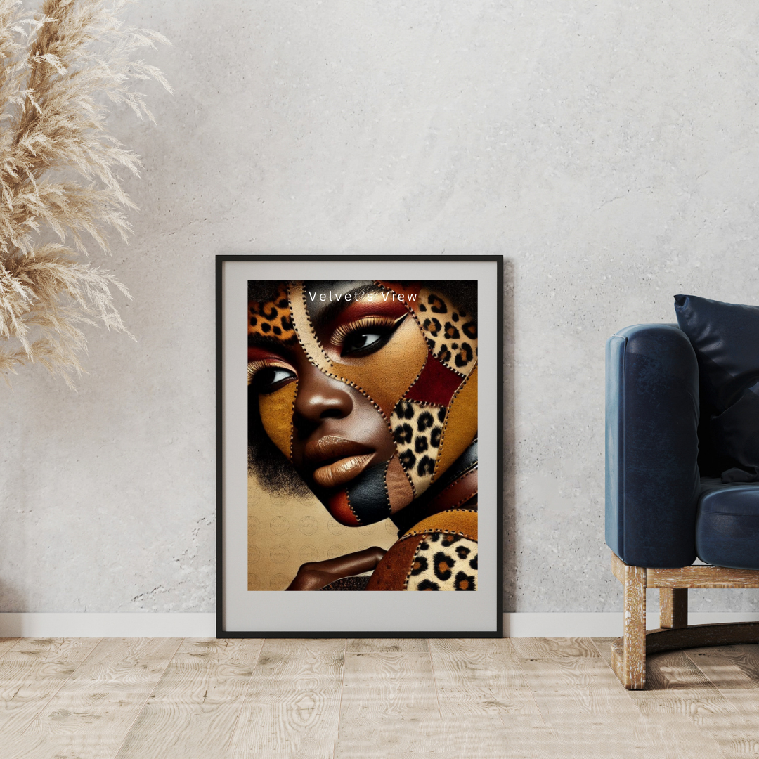 Black Girl Art - Velvets View - Wild Elegance: Faces of Strength 702