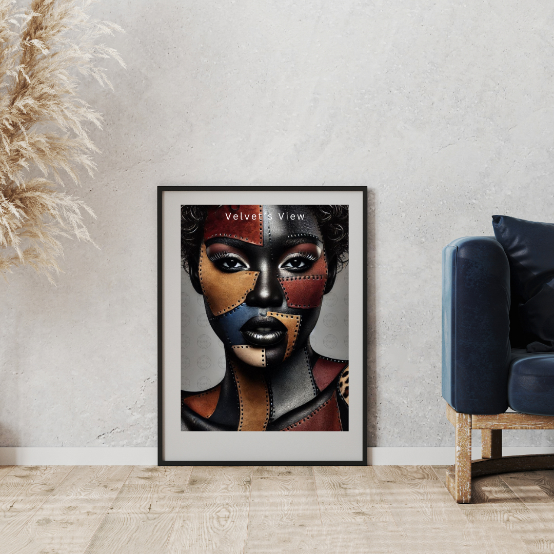 Black Girl Art - Velvets View - Wild Elegance: Faces of Strength 703
