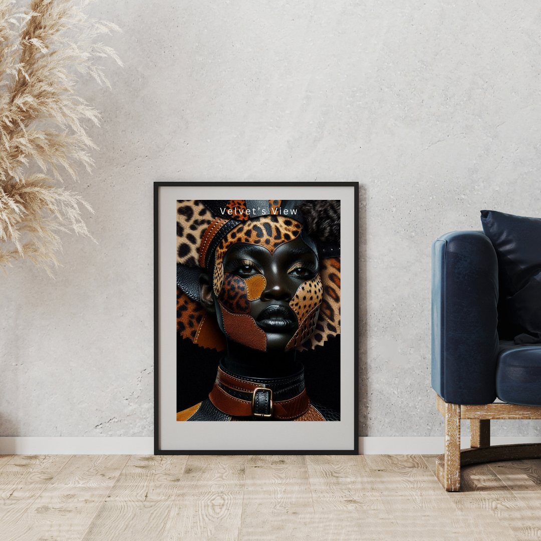 Black Girl Art - Velvets View - Wild Elegance: Faces of Strength 705