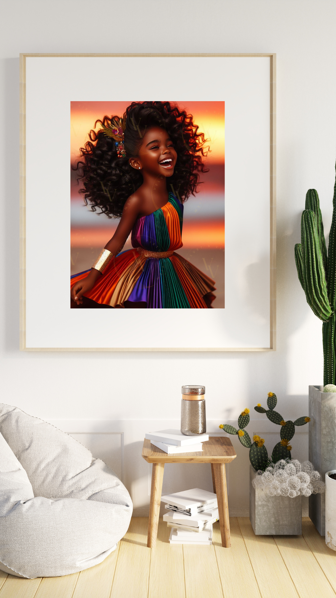 Black Girl Art - Kids Digital Art - Sunset Serenade - Velvets View's Radiant Collection 405