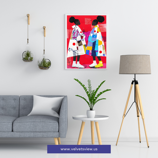 Black Girl Art  - Velvets View Digital Art - Vibrant Silhouettes - Celebrating African Heritage 480