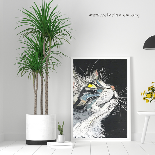 Black Girl Art - Velvet's View Digital Art - Whimsical Jungle Retreat: Enchanted Cat Abode