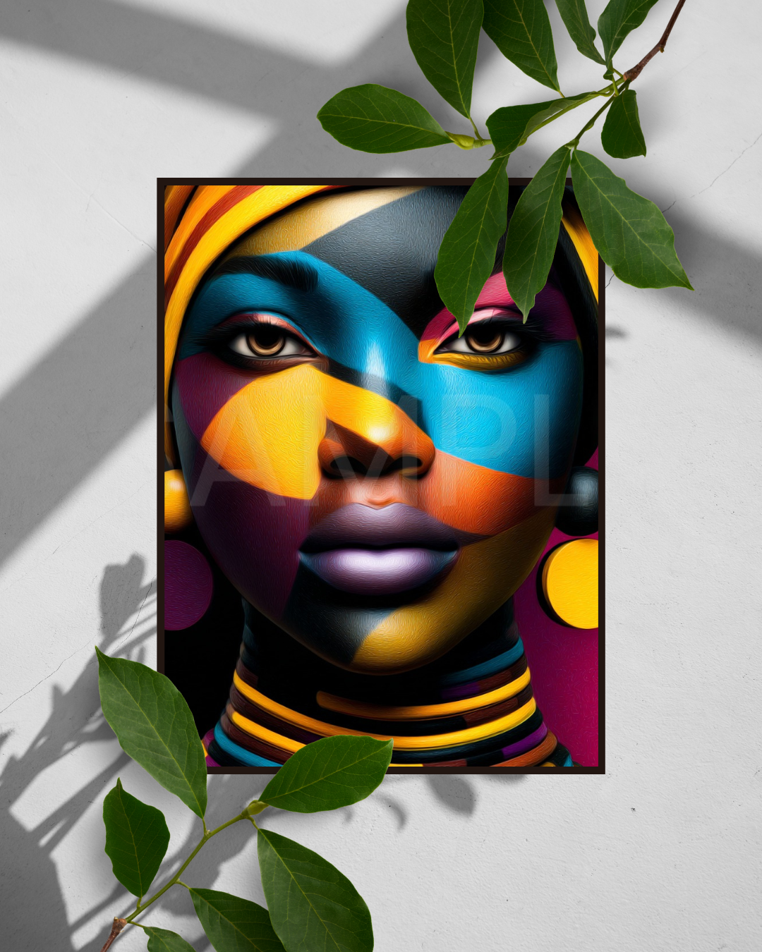 Afro Modern Majesty: Bold Digital Portraits of African Women in Geometric Color Patterns – Velvet’s View Exclusive - hfb852314E