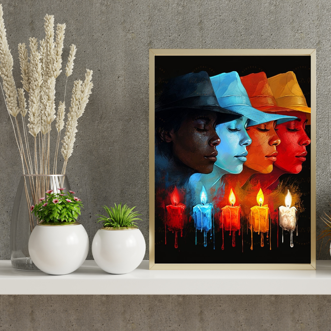 Black Girl Art - Velvet's View - Lit Reflections: The Art of Light & Thought 1004