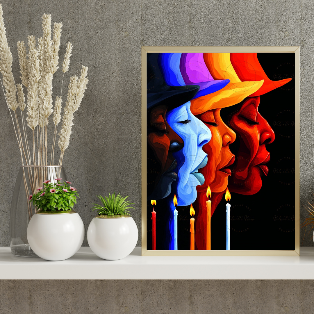 Black Girl Art - Velvet's View - Lit Reflections: The Art of Light & Thought 1003