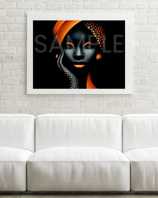 Sable Radiance: Noir & Neon Digital Art Collection – African American Black Woman Wall Art Prints - 421254