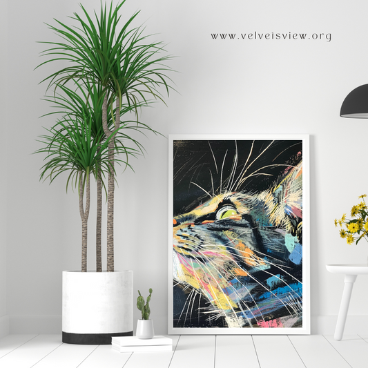Black Girl Art - Velvet's View Digital Art - Whimsical Jungle Retreat: Enchanted Cat Abode