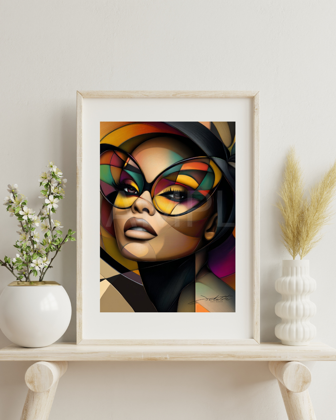 Sunlit Sirens: Bold Black Beauty in Abstract Shades by Velvet’s View - 2115891