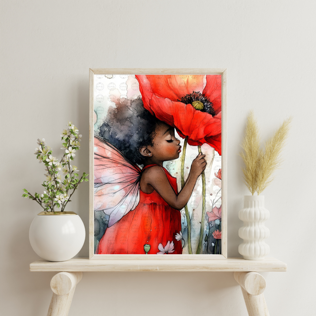 Black Girl Art - Velvet's View Digital Art : Blossom Fairy Whispers 226