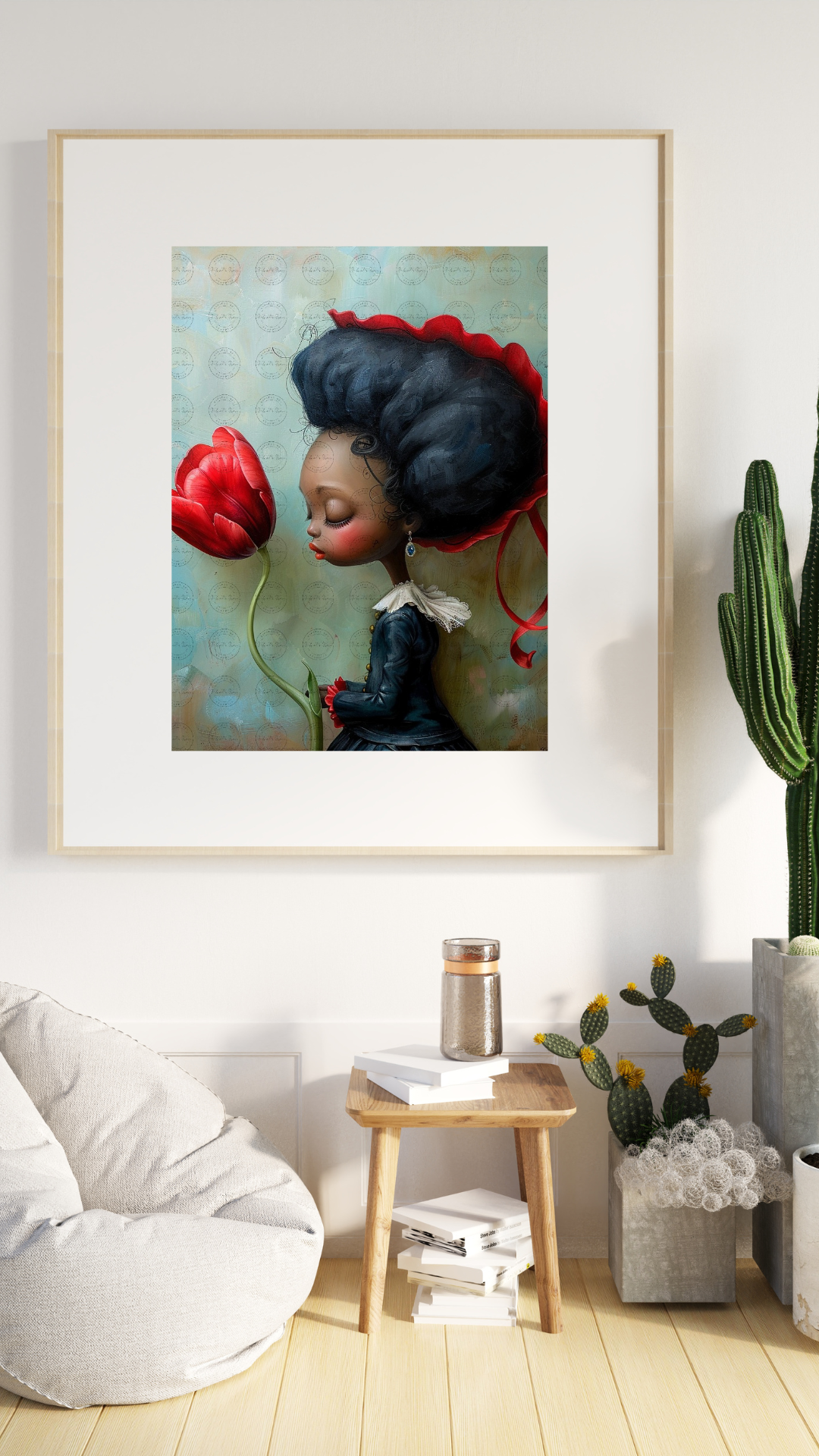 Black Girl Art - Kids Digital Art - Velvet's View - Tressa and Her Tulips 1025