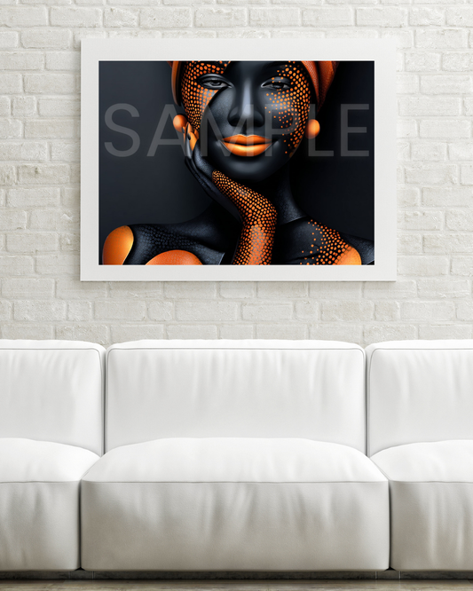 Sable Radiance: Noir & Neon Digital Art Collection – African American Black Woman Wall Art Prints - 425871