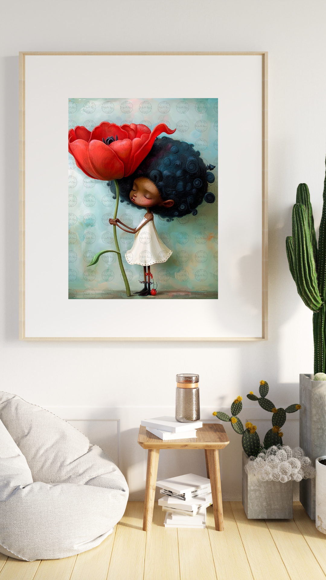 Black Girl Art - Kids Digital Art - Velvet's View - Tressa and Her Tulips 1026