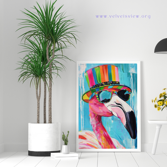 Black Girl Art - Velvet's View Digital Art - Funky Flamingos 519